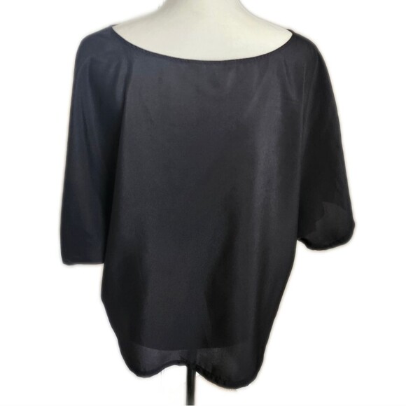 Express Black Oversized Dolman Sleeve Blouse W/ Black Sequins, M - Picture 3 of 9